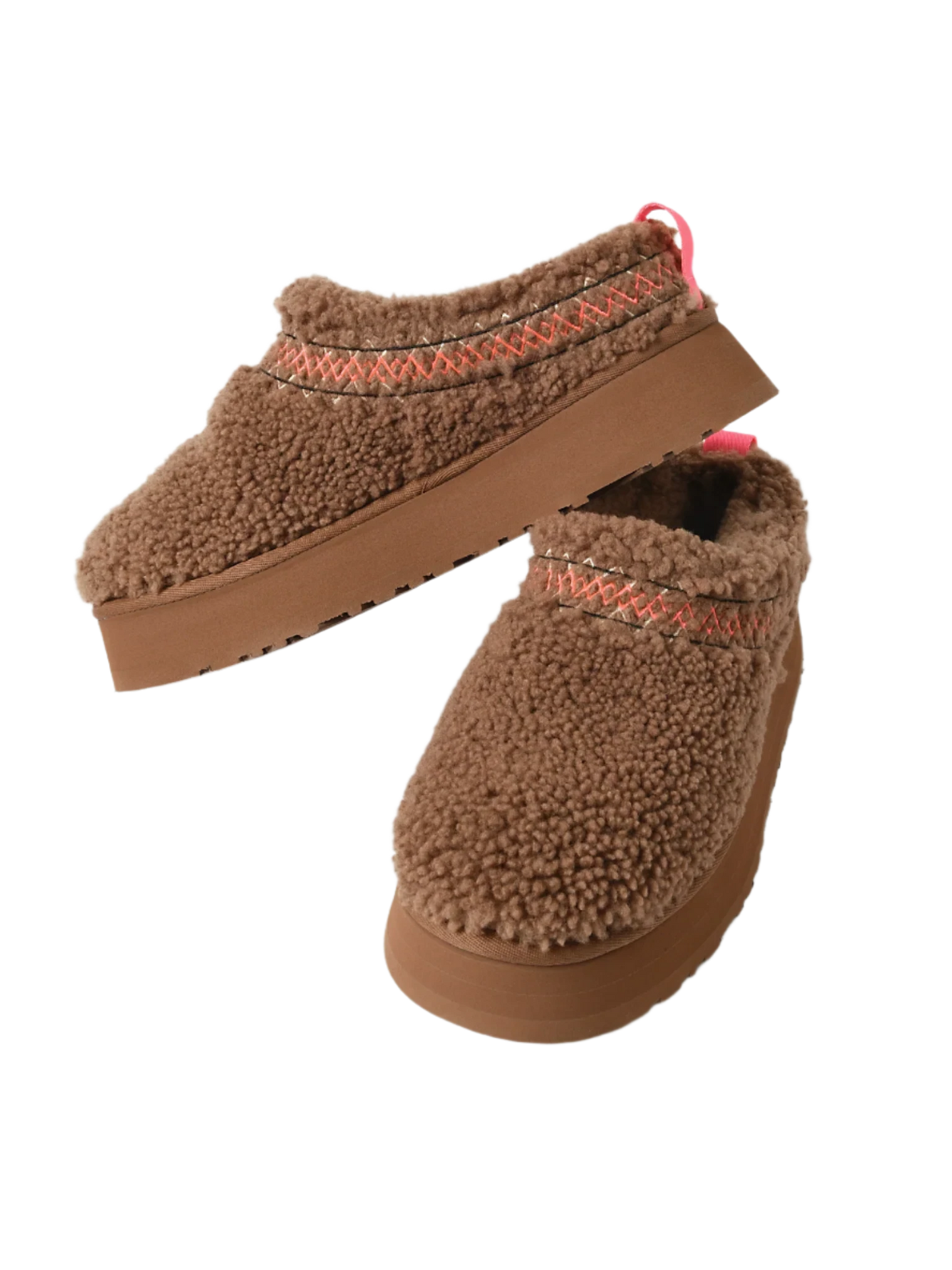 Embroidered Sherpa Plush Thick Sole Winter Slippers