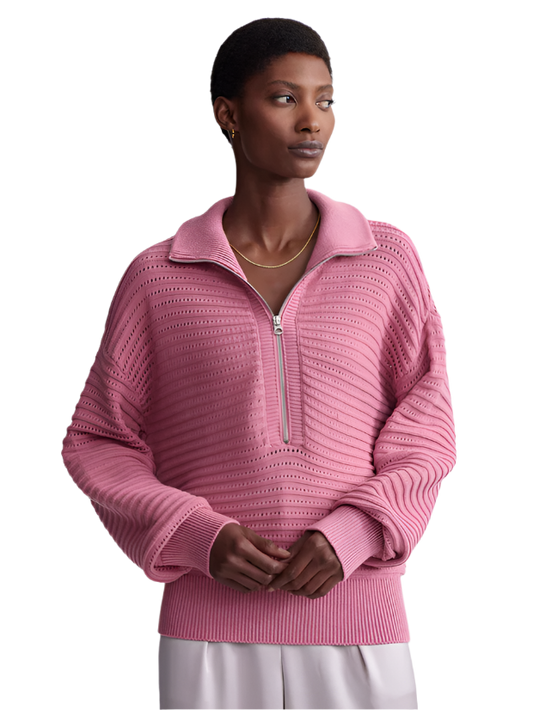 tara pointelle half zip